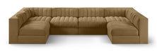 Rummi - Armless Velvet Performance Fabric Upholstered 6 Piece Modular Sectional - Simple Home Plus