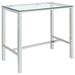 Tolbert - Rectangular Glass Top Pub Bar Table - Chrome - Simple Home Plus