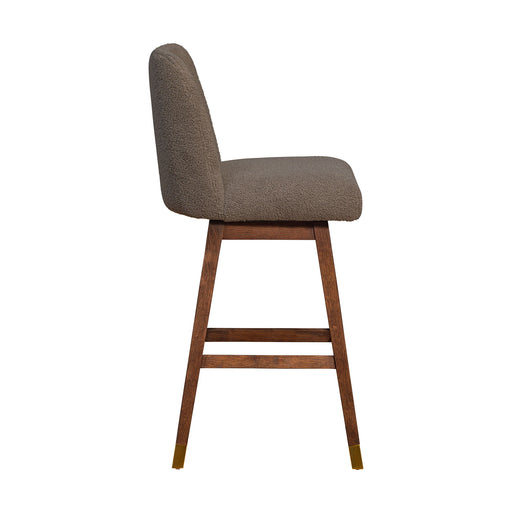 Amelia - Swivel Bar Stool - Brown Oak / Taupe - Simple Home Plus