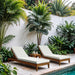Mirella - Water Resistant Fabric Upholstered Outdoor Patio Chaise Lounge - Simple Home Plus