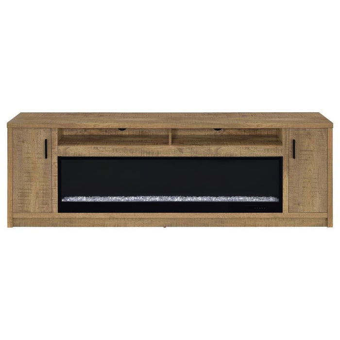 Eddy - 79" 2-Door TV Stand Fireplace Media Console - Mango - Simple Home Plus