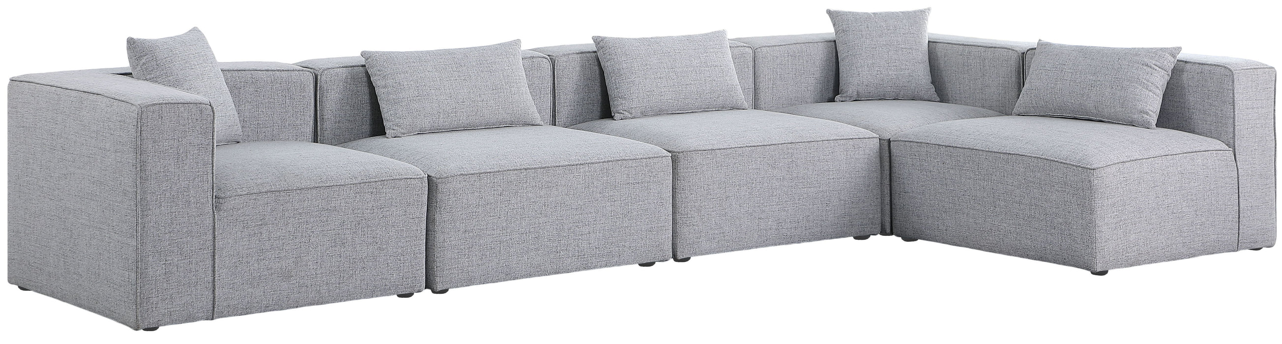 Cube - Linen 5 Piece Modular Sectional - Simple Home Plus