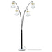 Maisel - Hanging Crystal Arc Tree Floor Lamp - Black - Simple Home Plus