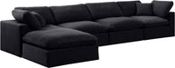 Comfy - 5 Piece Velvet Modular Sectional With Chaise - Simple Home Plus