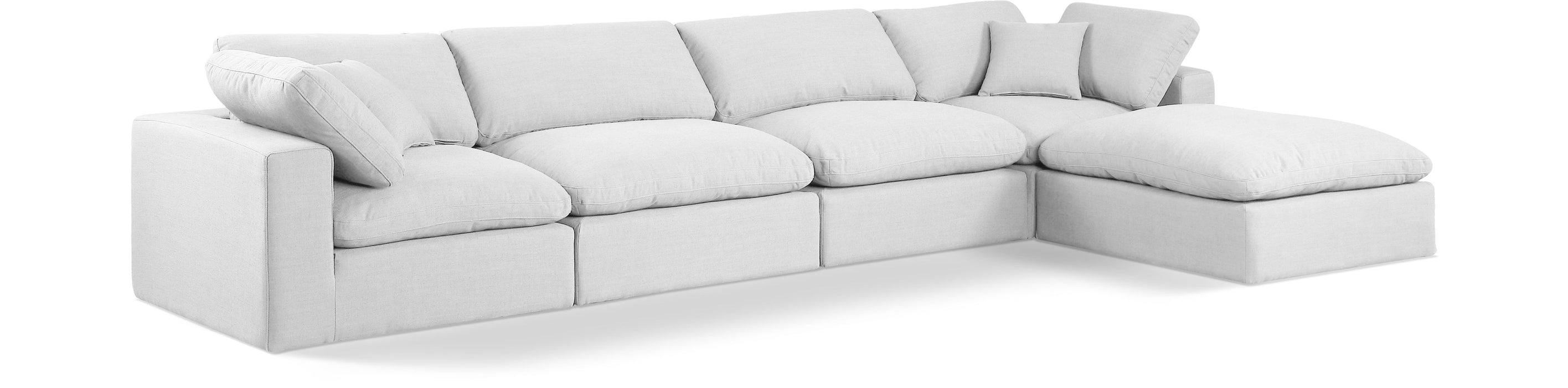 Comfy - 5 Piece Linen Modular Sectional With Chaise - Simple Home Plus