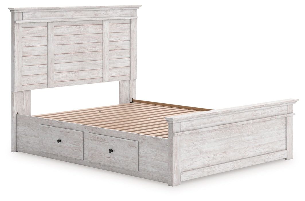 Makidern - Panel Storage Bed With 2 Under Bed Storage Units - Simple Home Plus