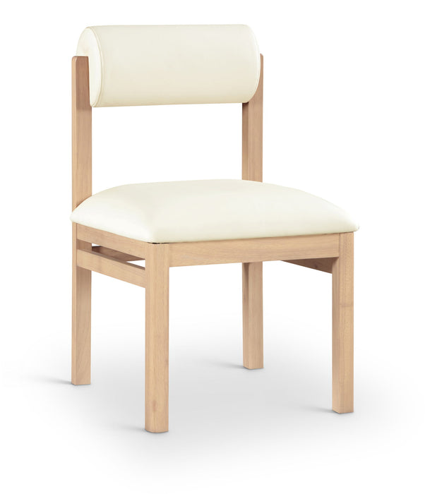 Roundhill - Faux Leather Dining Chair (Set of 2) - Natural Frame - Simple Home Plus