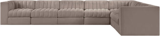 Rummi - Velvet Performance Fabric Upholstered 7 Piece Modular Sectional (With 3 Corner Chairs) - Simple Home Plus