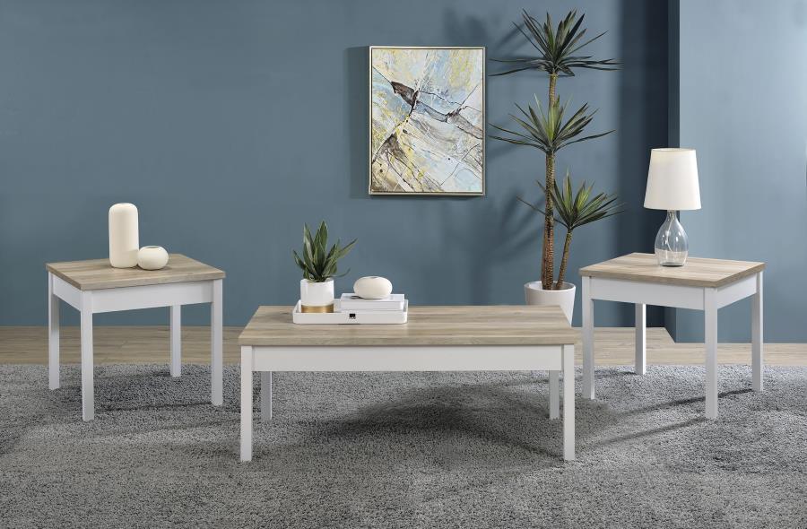 Stacie - 3 Piece Coffee Table Set - Distressed Pine - Simple Home Plus