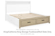 Calmoro - King/California King Storage Footboard/Roll Slats - Gray - Simple Home Plus