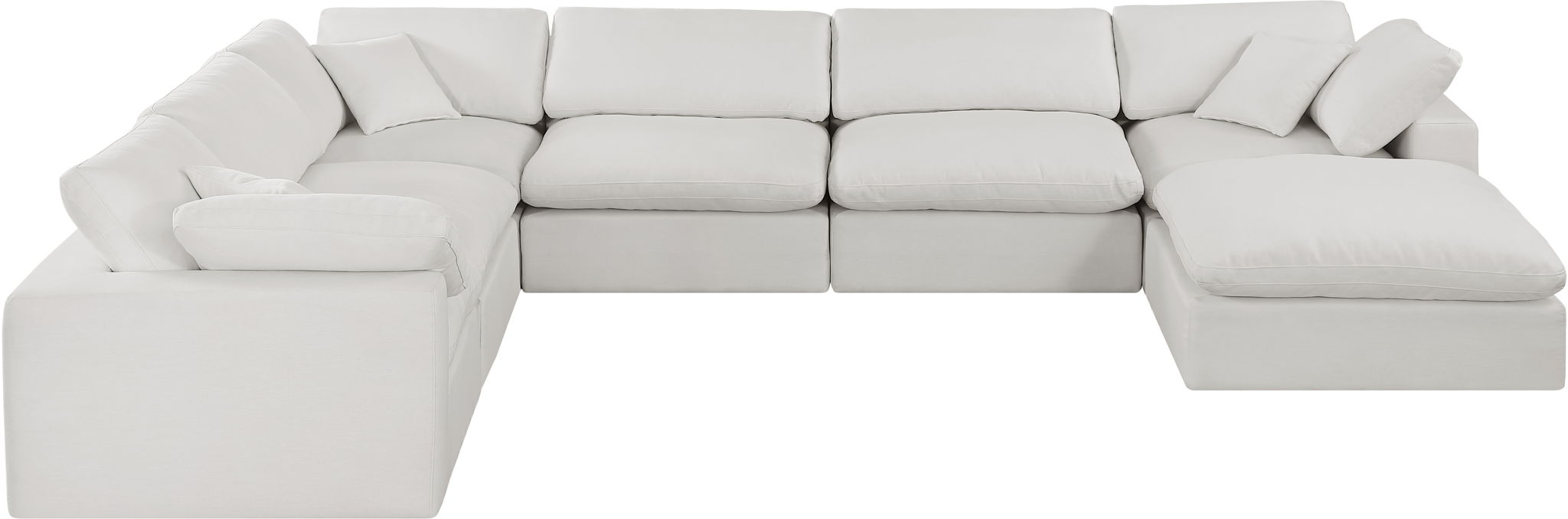 Comfy - 7 Piece Linen Modular Sectional With Chaise - Simple Home Plus