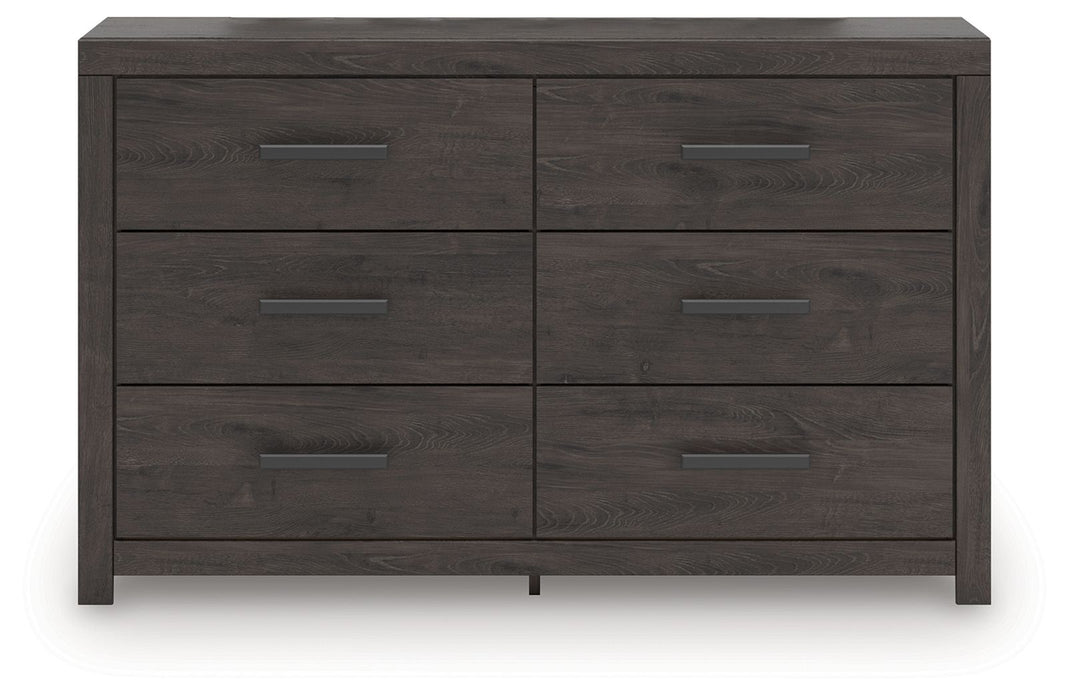 Prendonea - Six Drawer Dresser - Charcoal - Simple Home Plus
