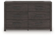 Prendonea - Six Drawer Dresser - Charcoal - Simple Home Plus