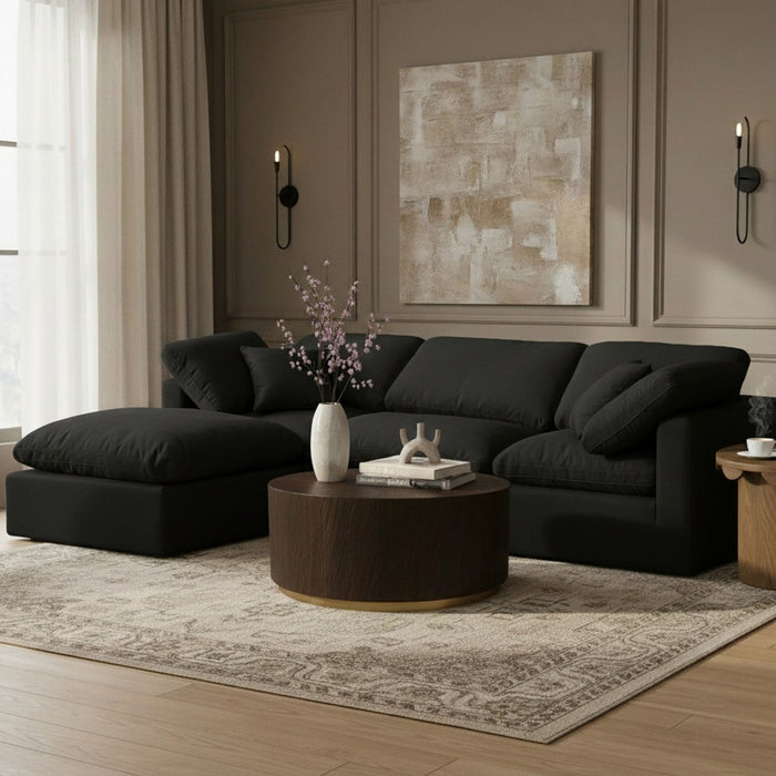 Indulge - Linen 4 Piece Modular Sectional With Chaise - Simple Home Plus