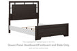 Covetown - Queen Panel Headboard/Footboard and Slats - Dark Brown - Simple Home Plus