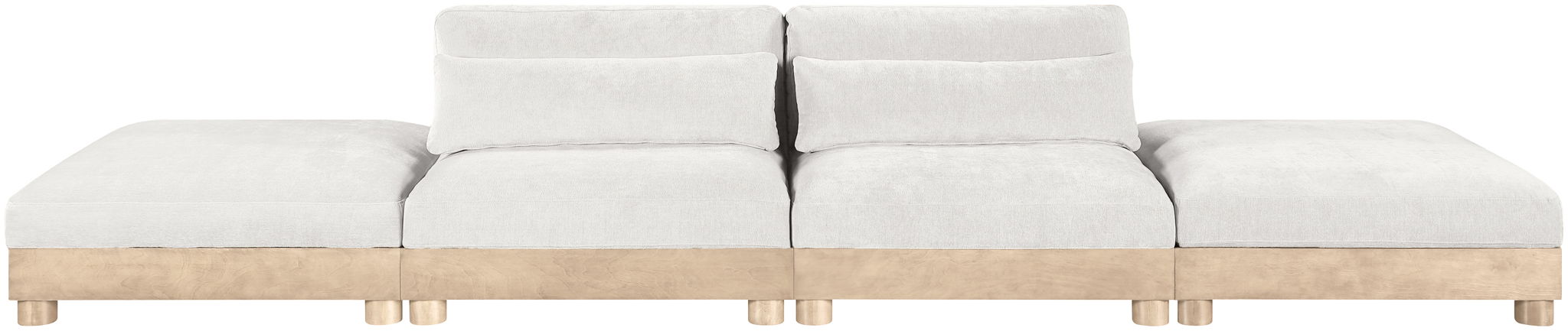 Turin - Chenille Fabric Upholstered Modular Sectional - White - Simple Home Plus