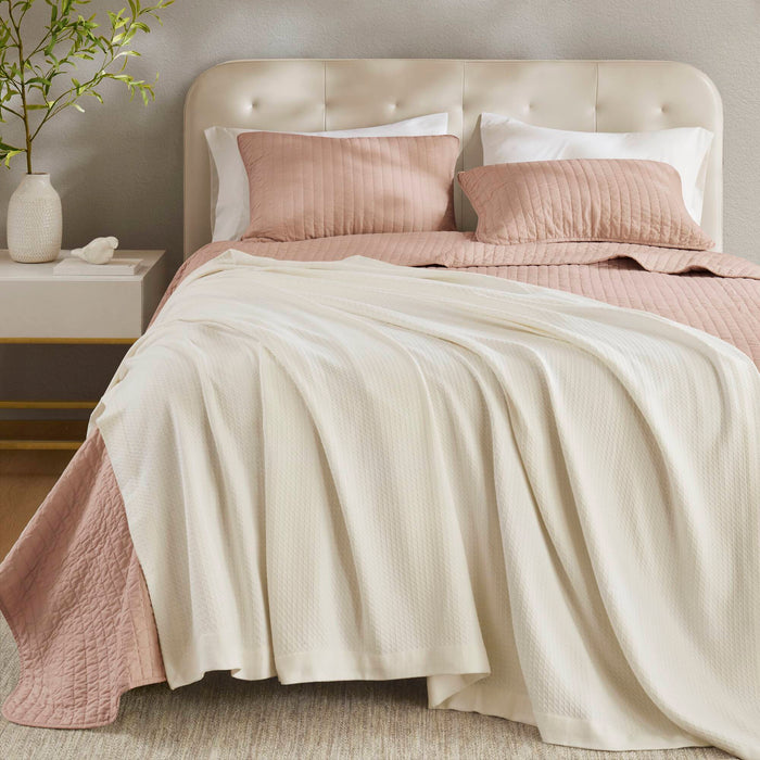 Egyptian Cotton - Twin Blanket - Ivory - Simple Home Plus