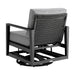 Cayman - Black Aluminum Outdoor Swivel Glider Chair With Cushion - Black / Dark Gray - Simple Home Plus