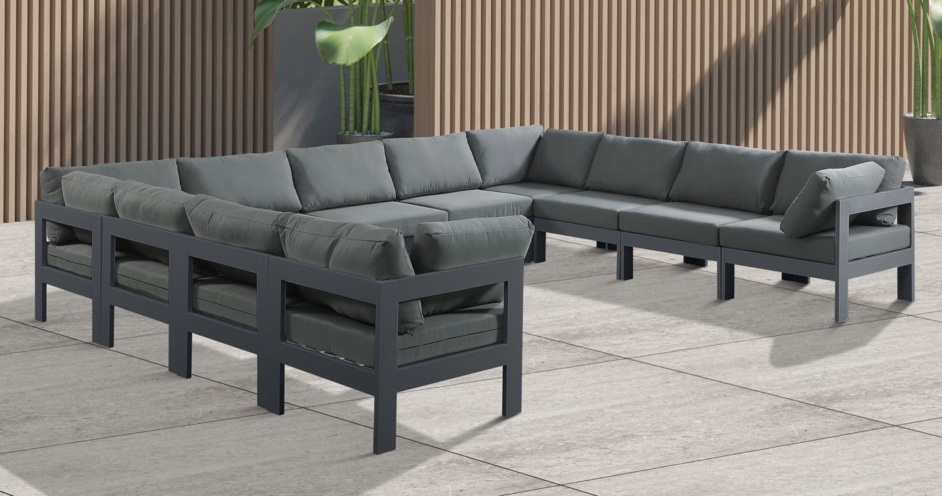 Nizuc - Outdoor Patio 11 Piece Modular Sectional With Gray Frame - Simple Home Plus
