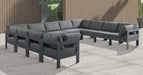 Nizuc - Outdoor Patio 11 Piece Modular Sectional With Gray Frame - Simple Home Plus