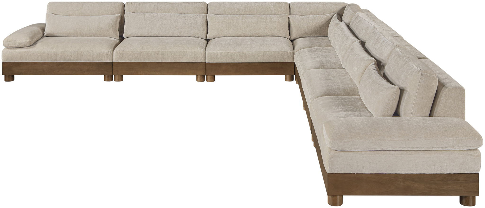 Turin - Chenille Fabric Upholstered Modular Sectional - Taupe - Simple Home Plus
