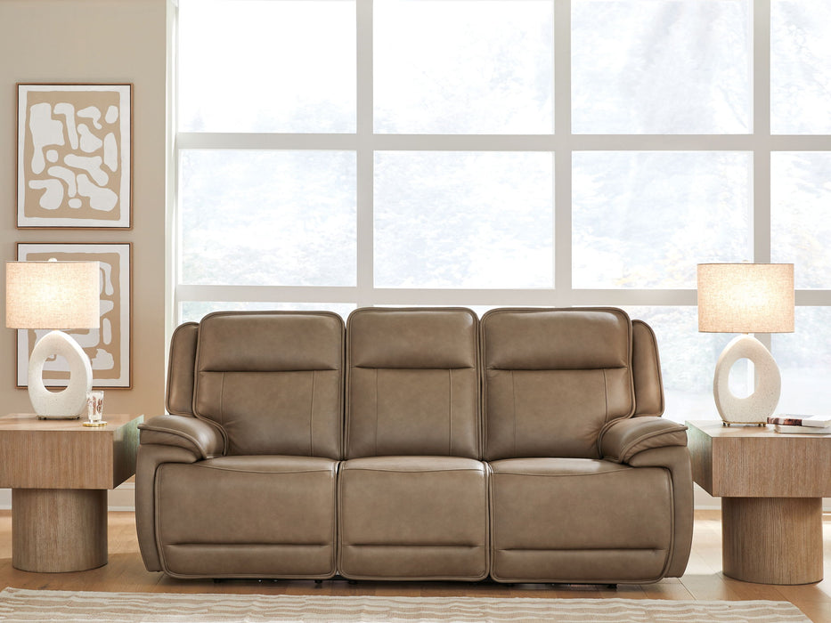 Glencroft - Power Reclining Sofa With Adjustable Headrest - Sahara - Simple Home Plus