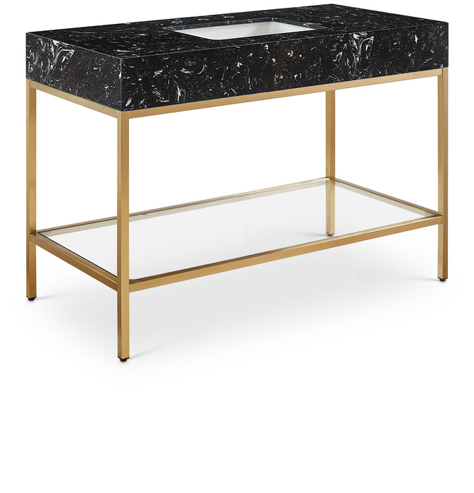 Marmo - Engineered Marble Bathroom Vanity With Gold Base - Simple Home Plus