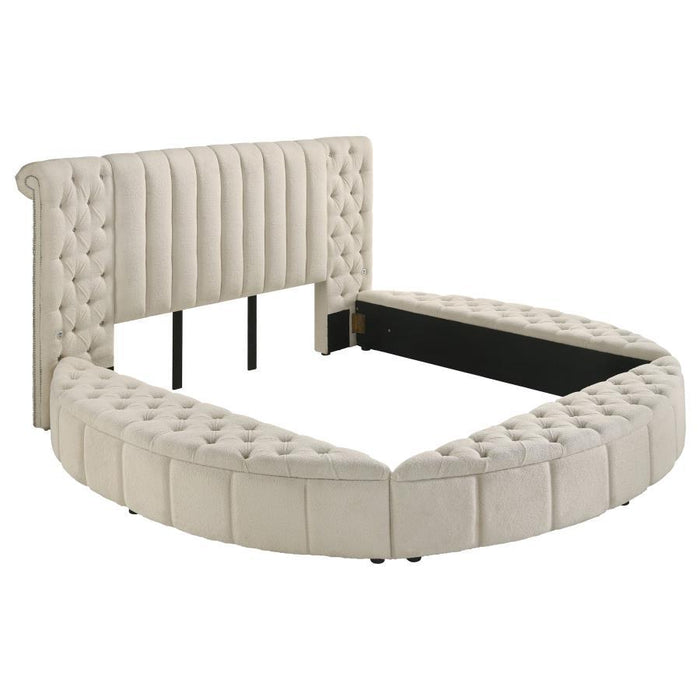 Sonya - Upholstered Round Storage Bed - Simple Home Plus