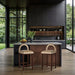 Conrad - Velvet Counter Stool With Brown Legs - Simple Home Plus