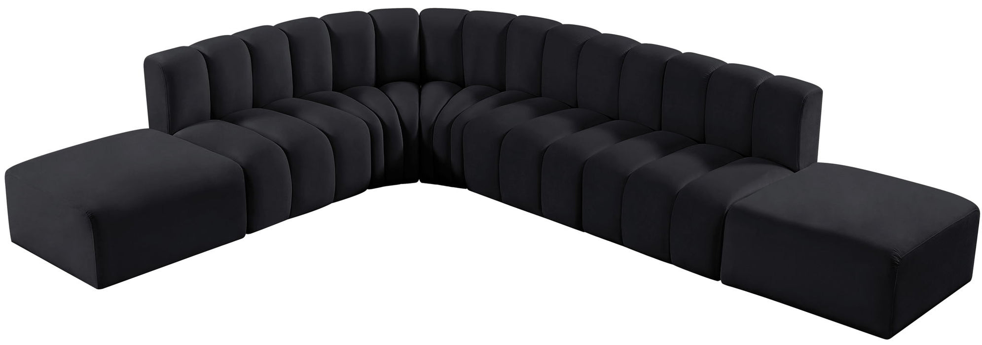 Arc - Velvet 7 Piece Corner Modular Sofa - Simple Home Plus