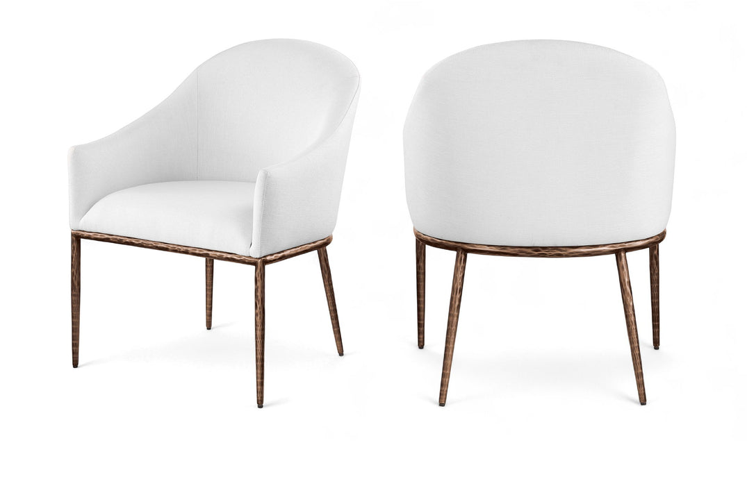 Ferro - Upholstered Dining Arm Chair With Brushed Bronze Legs - Simple Home Plus