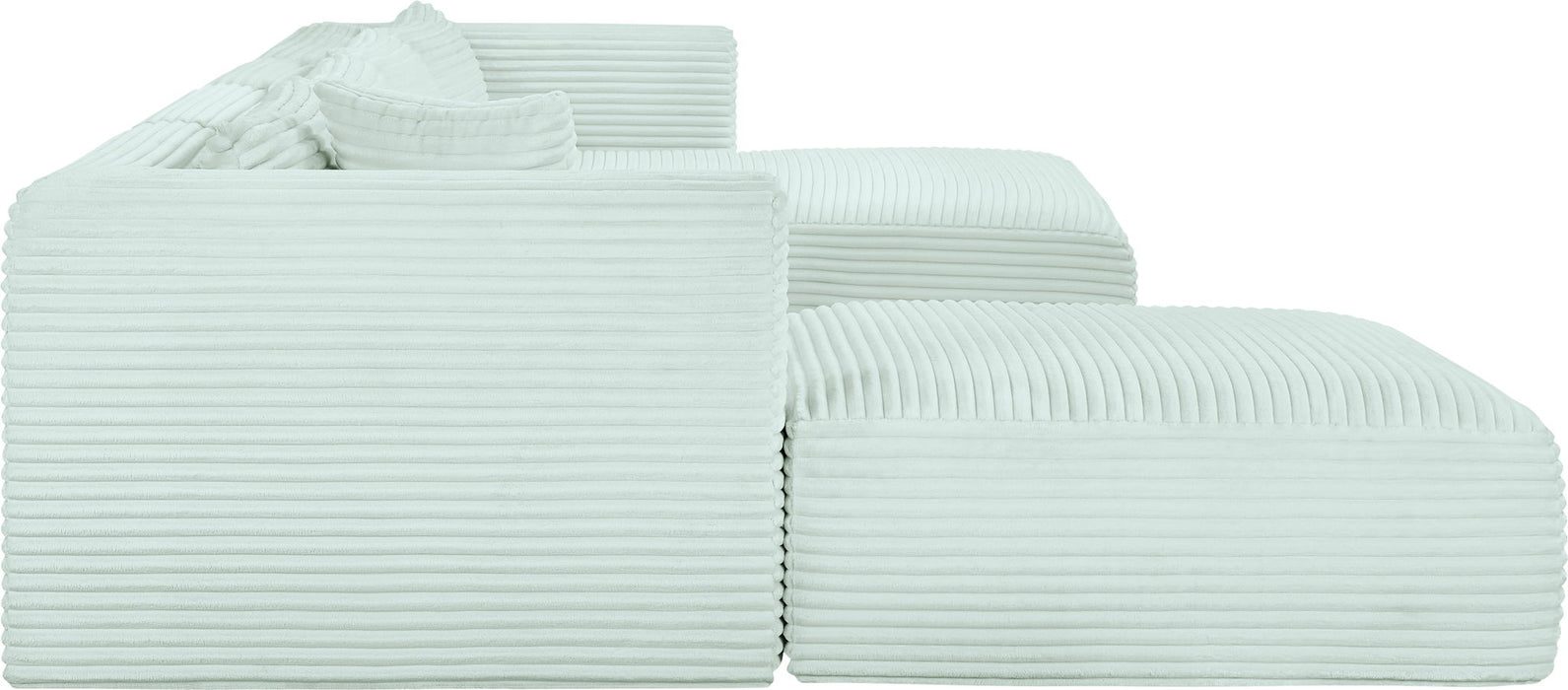 Shaggy - 5 Piece Modular Sectional With Chaise And Ottoman - Simple Home Plus