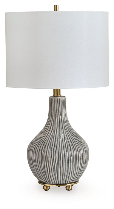 Judlen - Gray / Gold Finish - Ceramic Table Lamp - Simple Home Plus