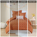 Brooklyn - Cotton Jacquard Twin Comforter Set With Euro Shams and Throw Pillows - Rust - Simple Home Plus