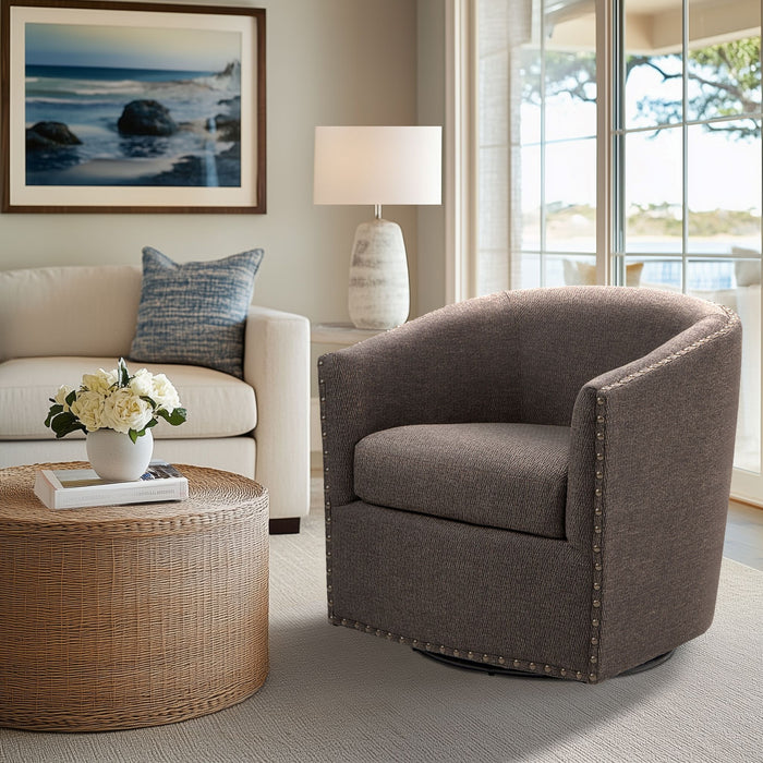 Tyler - Swivel Chair - Chocolate - Simple Home Plus
