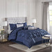 Laurel - California King 7 Piece Tufted Comforter Set - Navy - Simple Home Plus