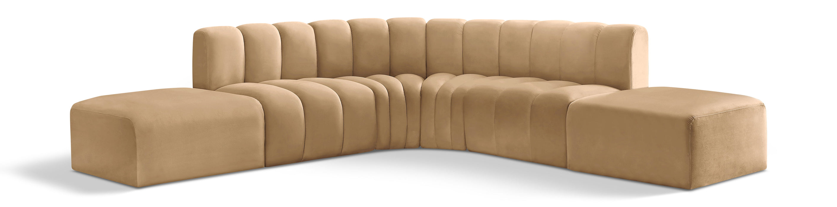 Arc - Velvet 6 Piece Corner Modular Sofa - Simple Home Plus