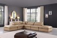 Comfy - 6 Piece Faux Leather Modular Sectional - Tan - Simple Home Plus