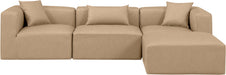Cube - 4 Piece Modular Sectional With Chaise - Tan - Simple Home Plus