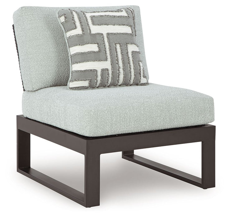 Beachloft - Armless Chair With Cushion - Black / Gray - Simple Home Plus