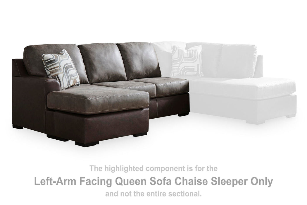 Castille Way - LAF Queen Sofa Chaise Sleeper - Fossil - Simple Home Plus