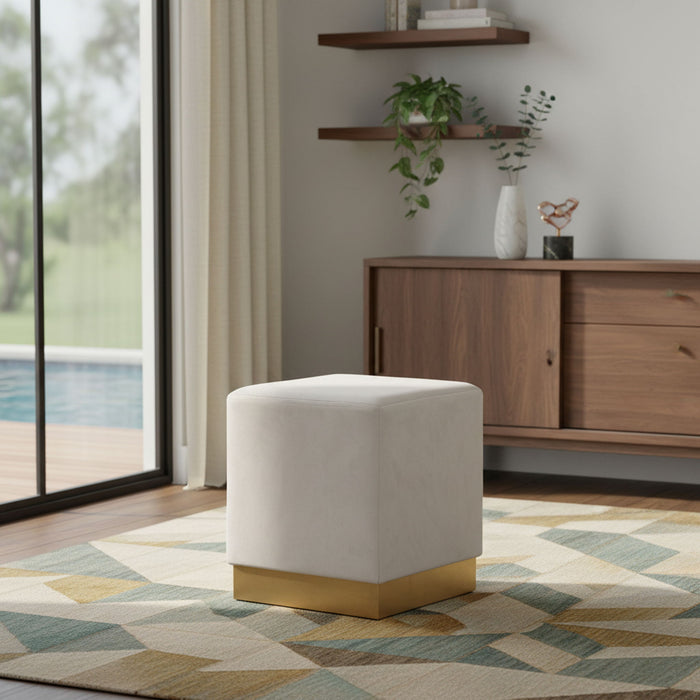 Jax - Stool Ottoman with Gold Base