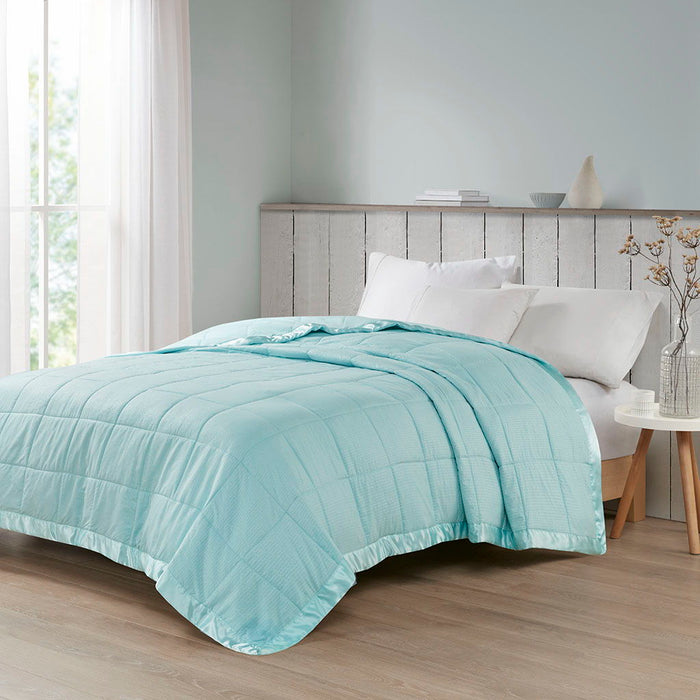 Cambria - King Premium Oversized Hypoallergenic Down Alternative Blanket With 3M Moisture Treatment - Aqua - Simple Home Plus