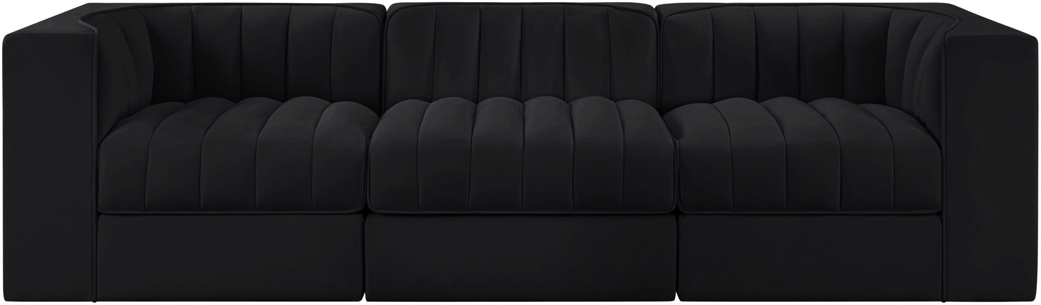 Rummi - Velvet Performance Fabric Upholstered 3 Piece Modular Sofa - Simple Home Plus