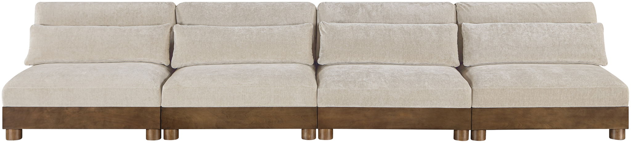 Turin - Chenille Fabric Upholstered Modular Sectional - Taupe - Simple Home Plus