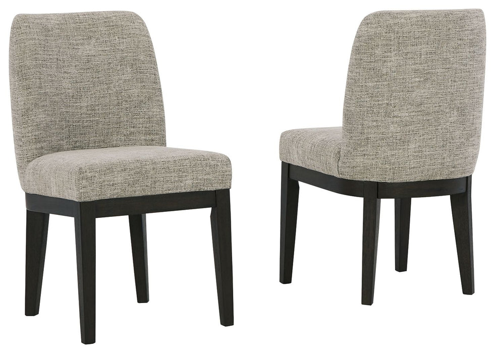 Burkhaus - Beige / Dark Brown - Dining UPH Side Chair (Set of 2) - Simple Home Plus
