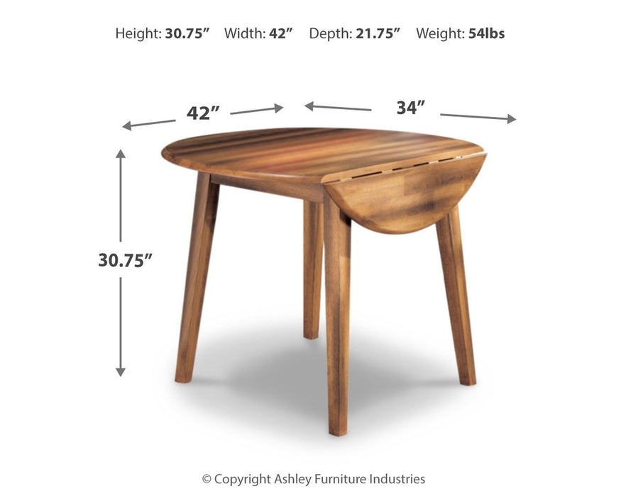 Berringer - Rustic Brown - Round DRM Drop Leaf Table - Simple Home Plus