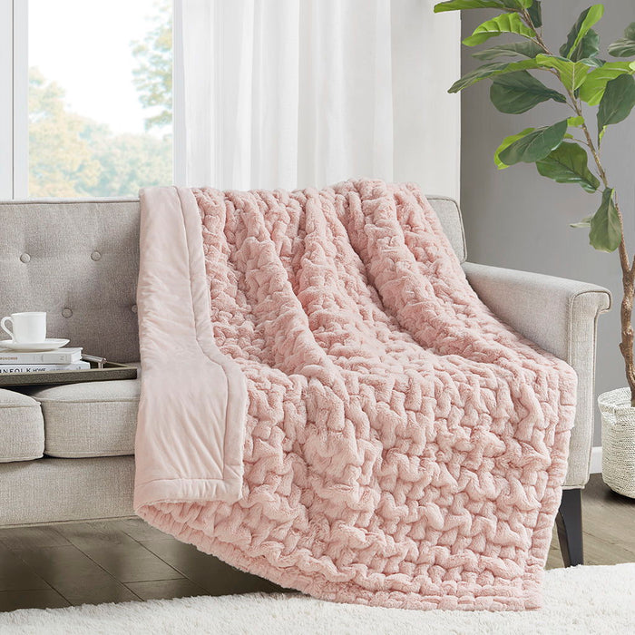 Ruched Throw - Blush - Simple Home Plus