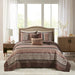 Princeton - Queen 5 Piece Reversible Bedspread Set - Red - Simple Home Plus