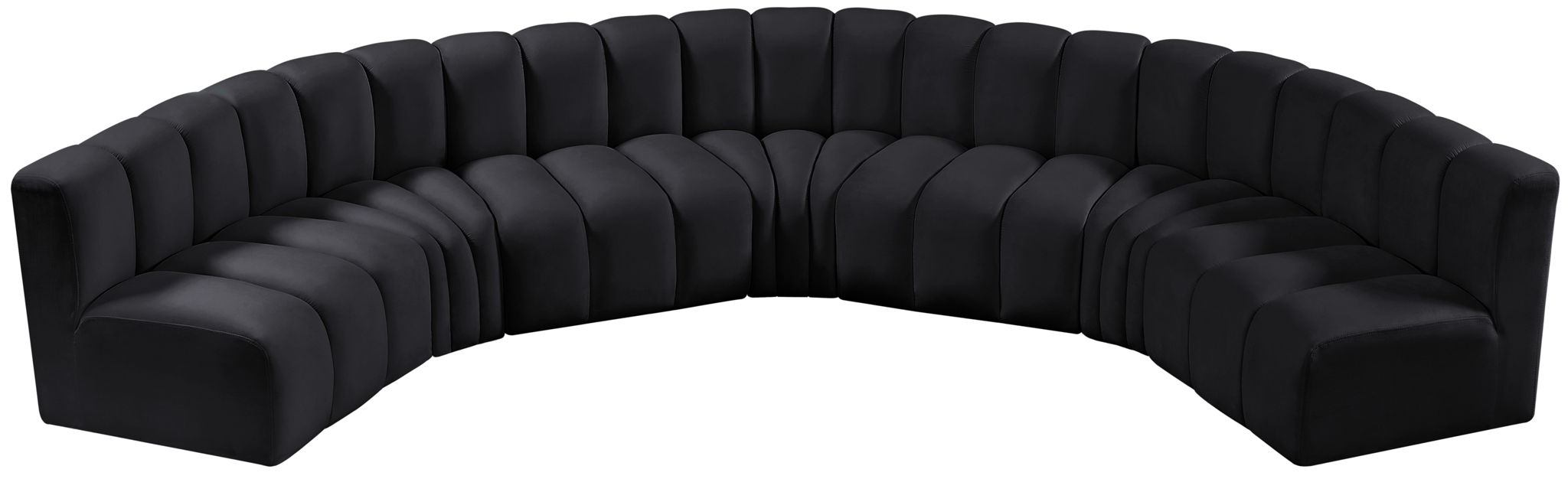 Arc - Velvet 7 Piece U-Shaped Modular Sofa - Simple Home Plus